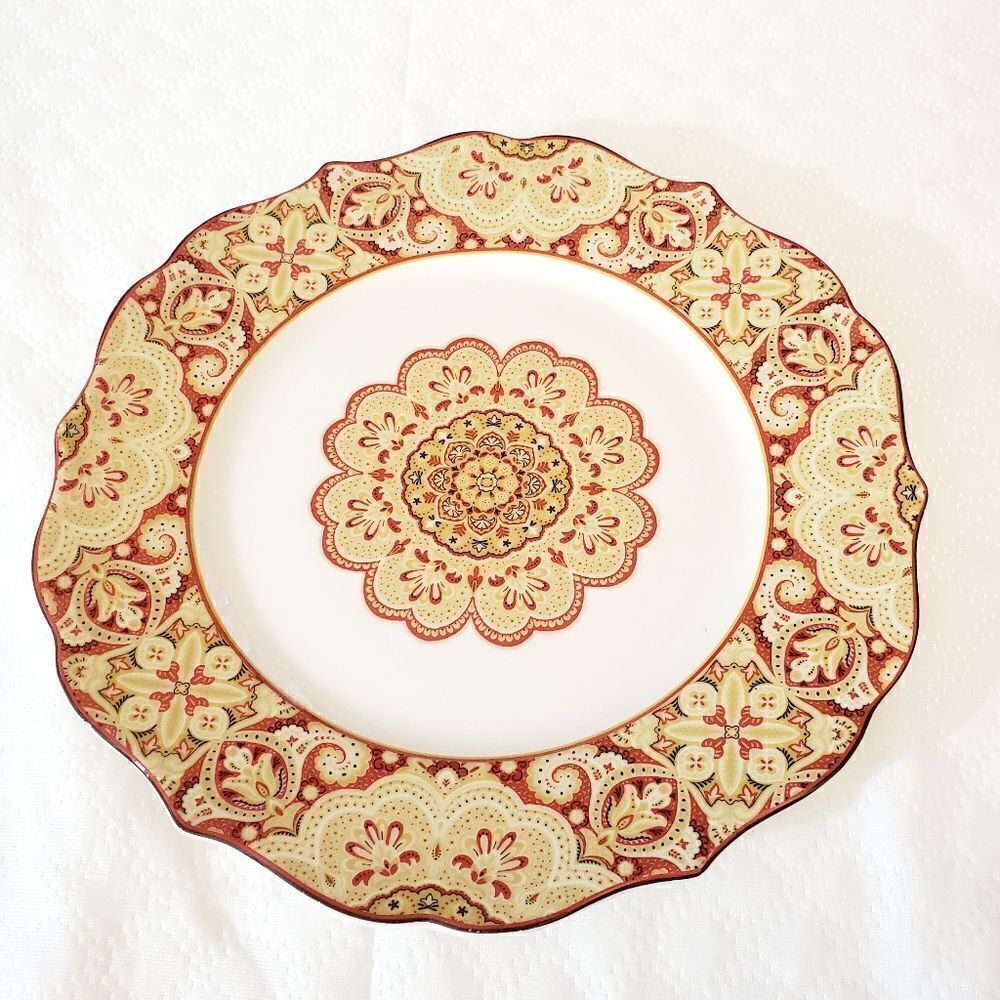 222 Fifth "Lyria Saffron " Fine China Platter